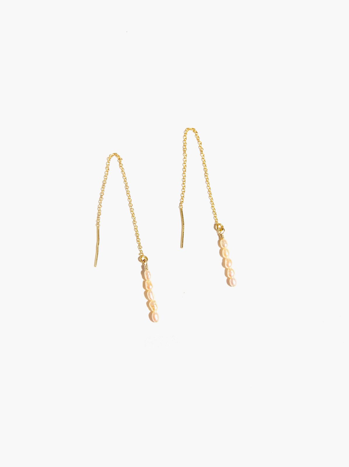 Pearl Dewdrop Threader Earrings