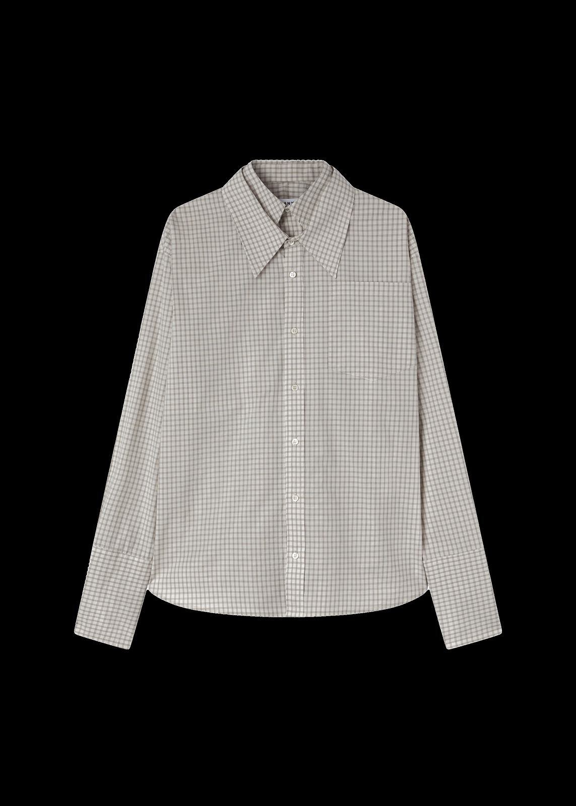 CLOVER SHIRT LINEN / CHECK BROWN