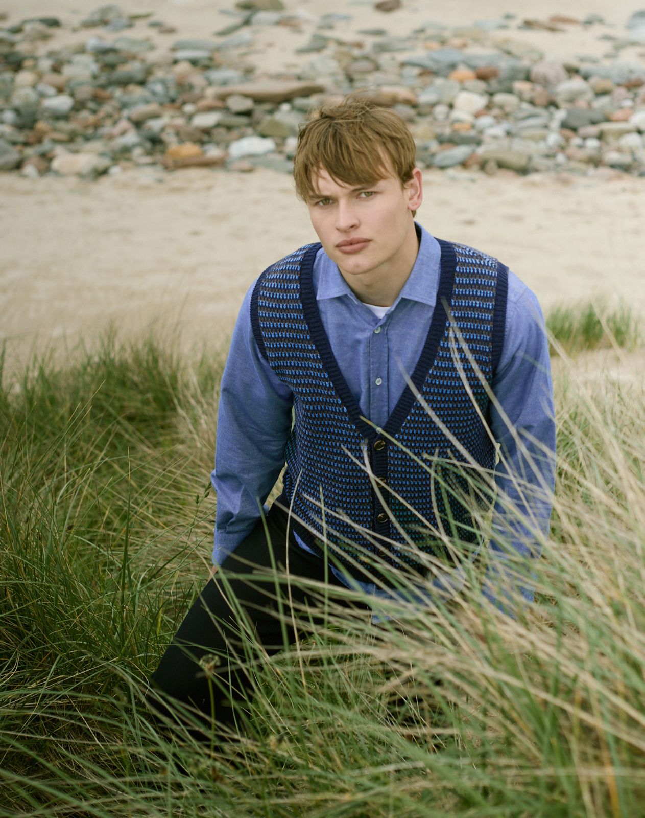 Merino Lambswool Birdseye Waistcoat