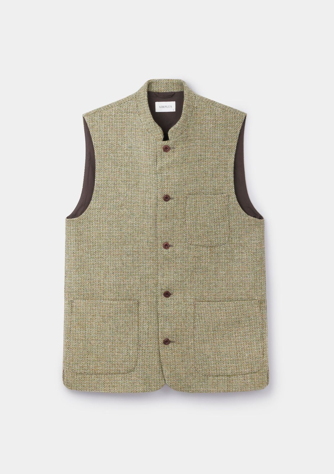 Summer Green Harris Tweed Nehru Waistcoat
