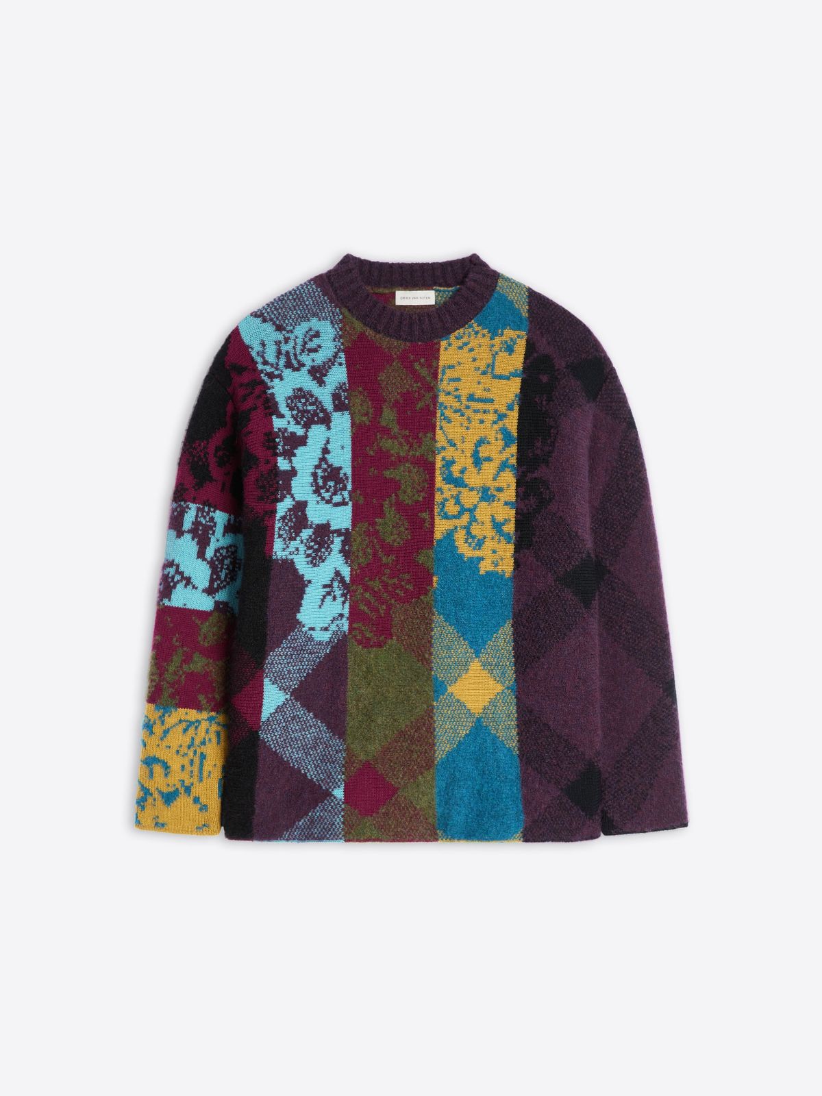 Patchwork wool sweater