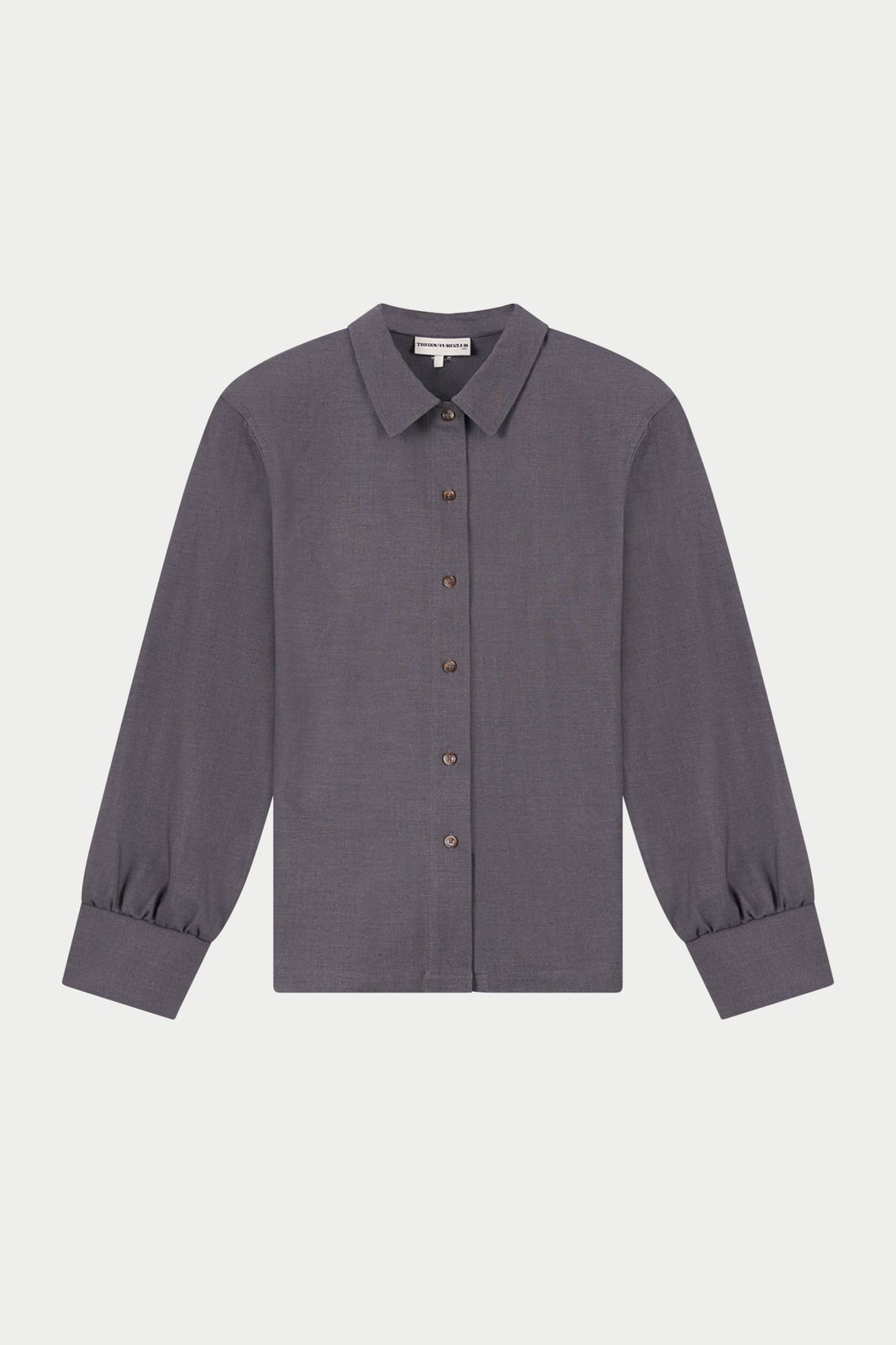 TAILORED SHOULDER PADDED SHIRT - GREY