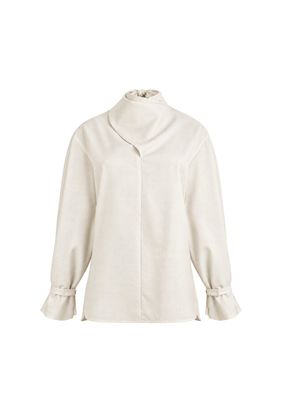 SAMA - Blouse à col foulard en coton-tencel