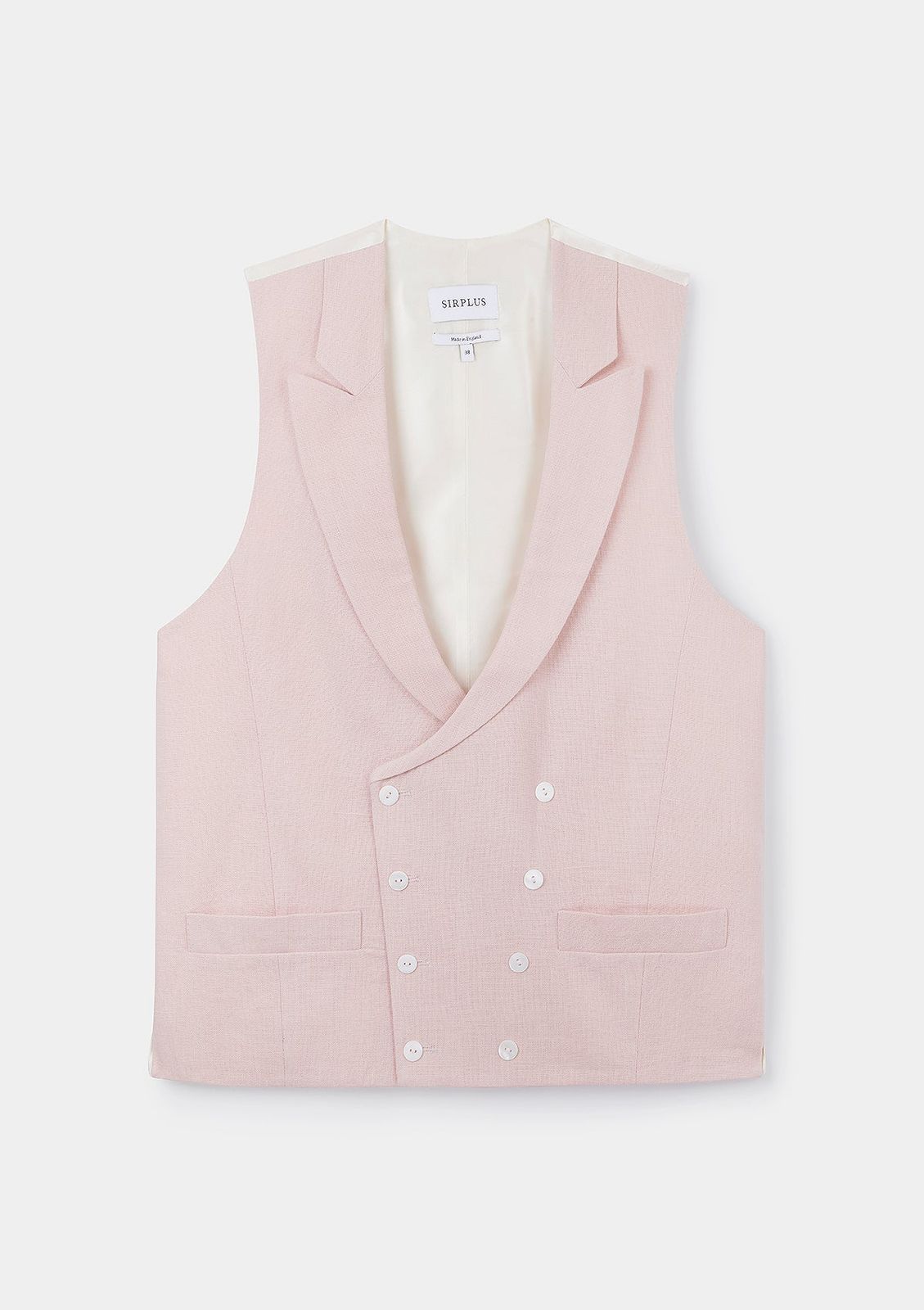 Dusty Pink Peak Lapel Double-Breasted Waistcoat