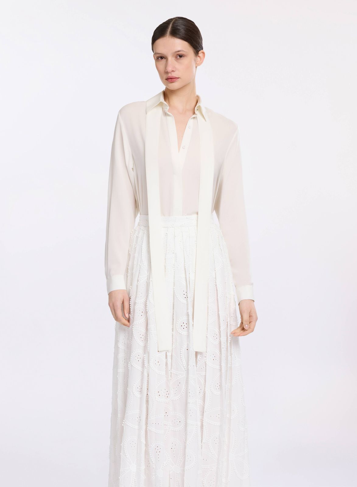 Silk Shirt with Bow