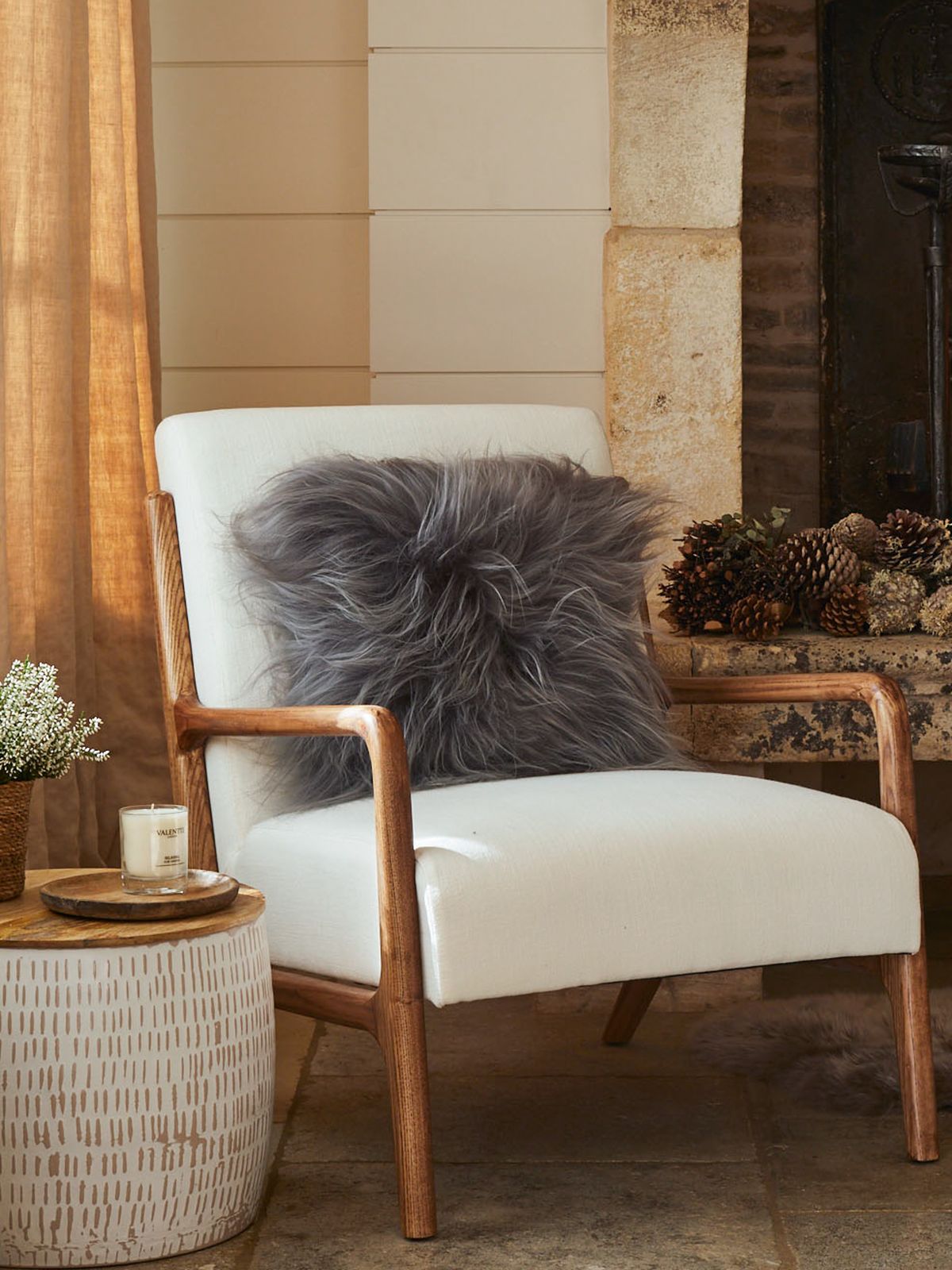 Icelandic Sheepskin Cushion - Grey