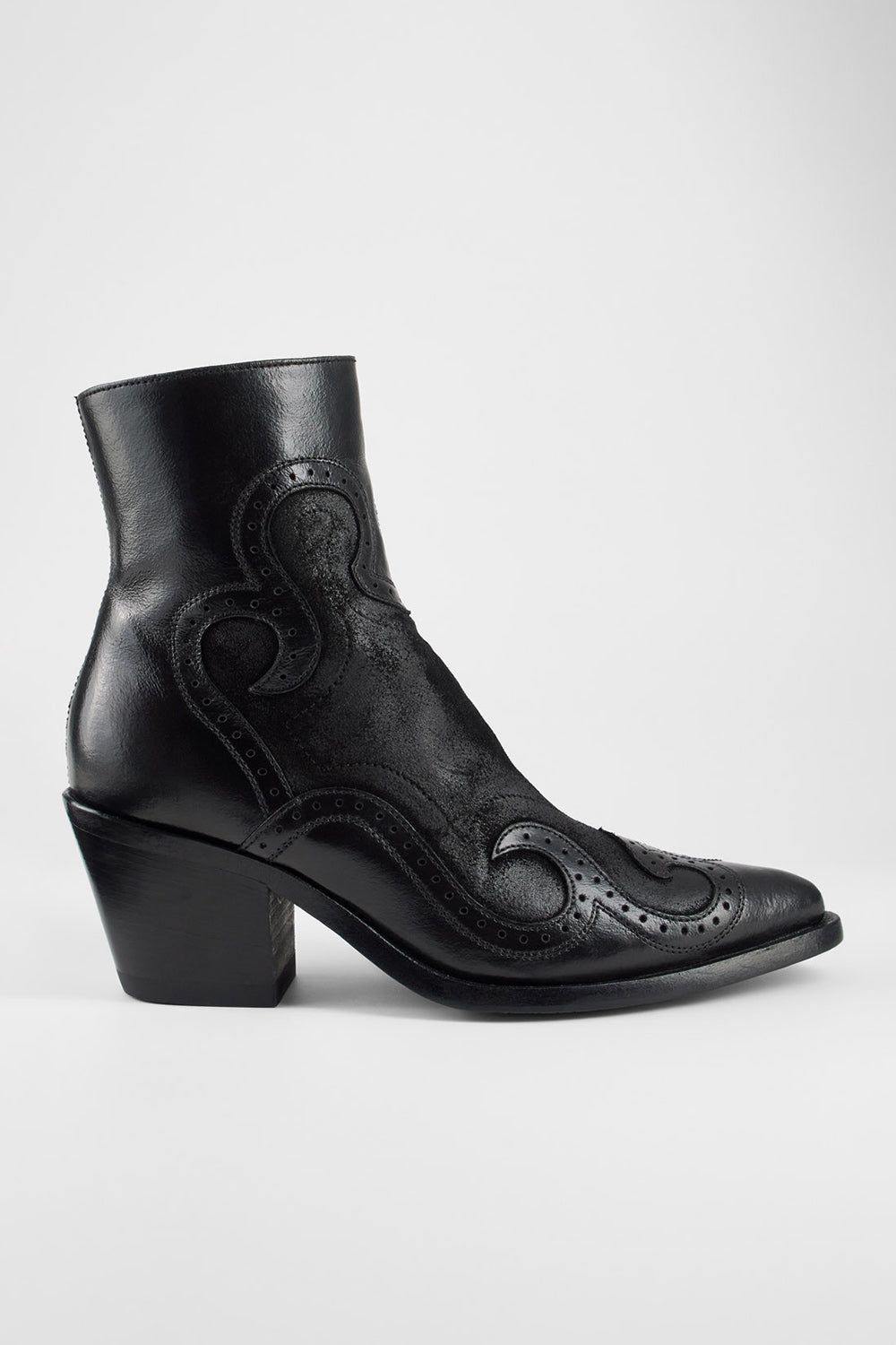 AUSTIN jade-black suede texan boots.