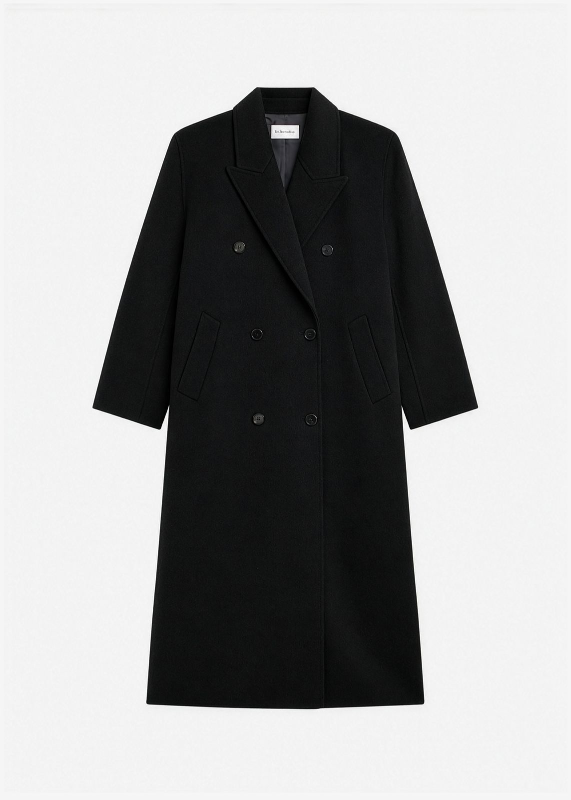 Gaia Double-breasted Coat - Black
