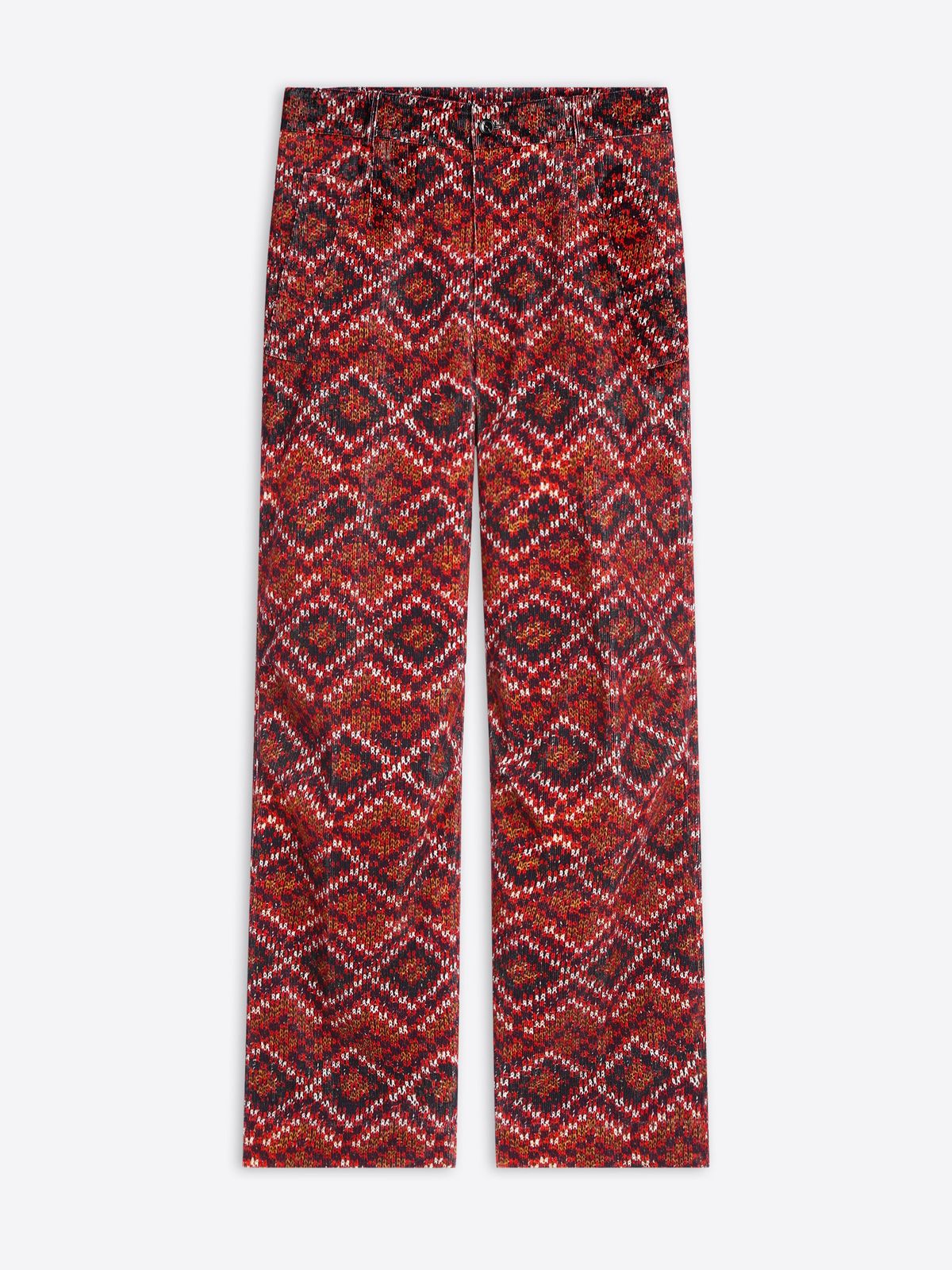 Printed corduroy pants