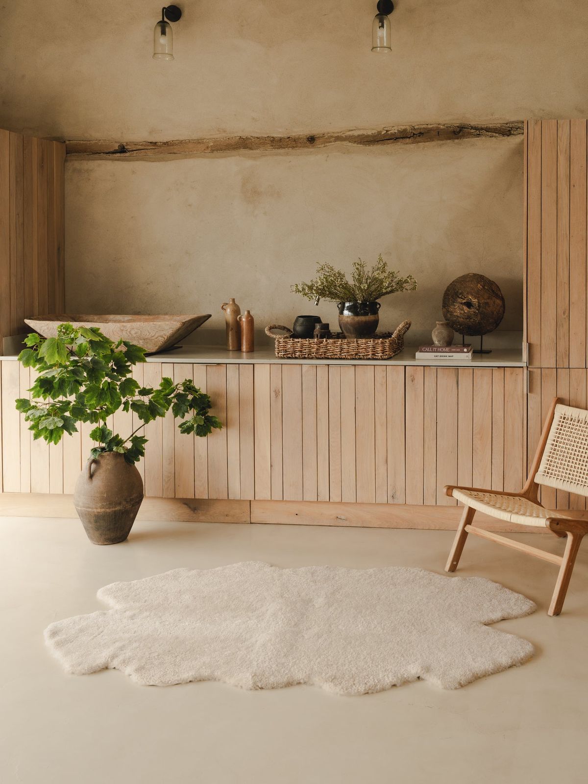 Quatro Shearling Rug - Cream