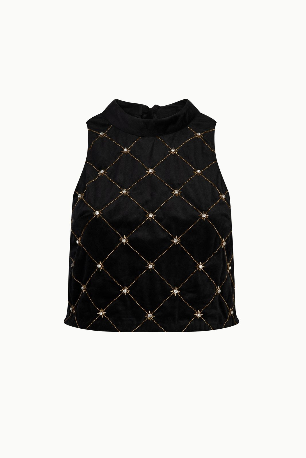 Madeline Embellished Velvet Racer Back Top