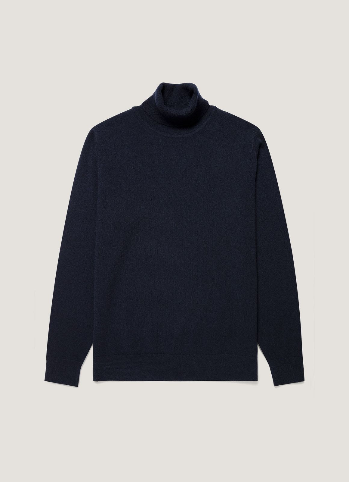 Men's Cashmere Roll Neck Jumper in Navy