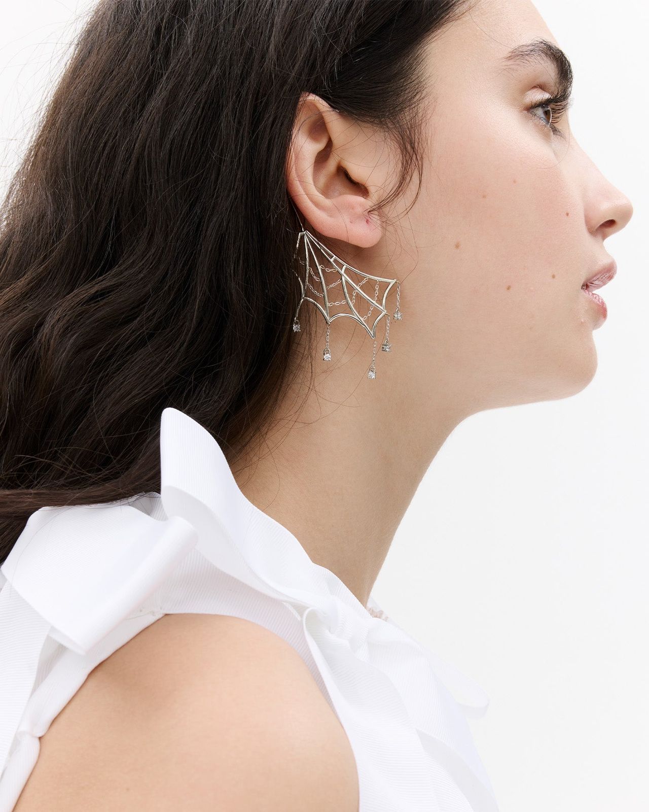 SPIDER WEB DANGLING EAR CUFF