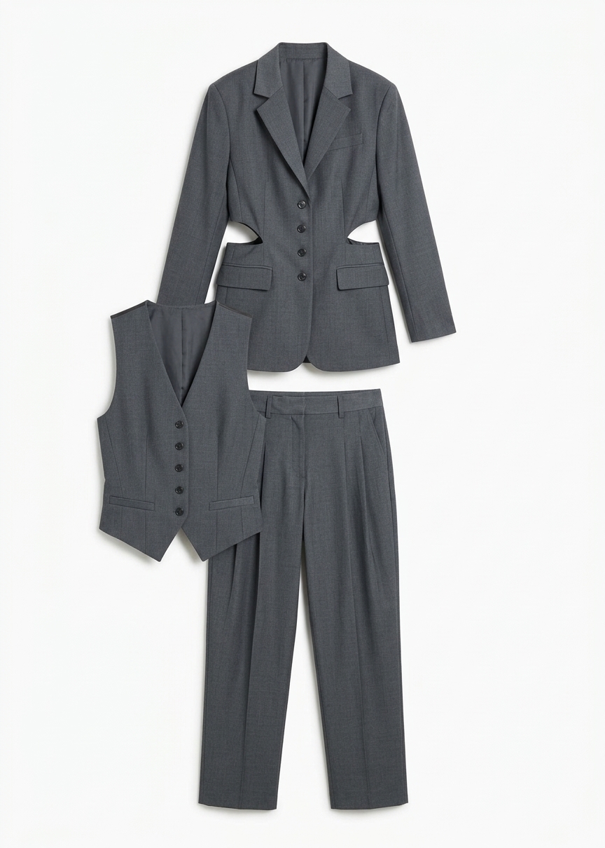 Gelso Waistcoat - Dark Grey Melange