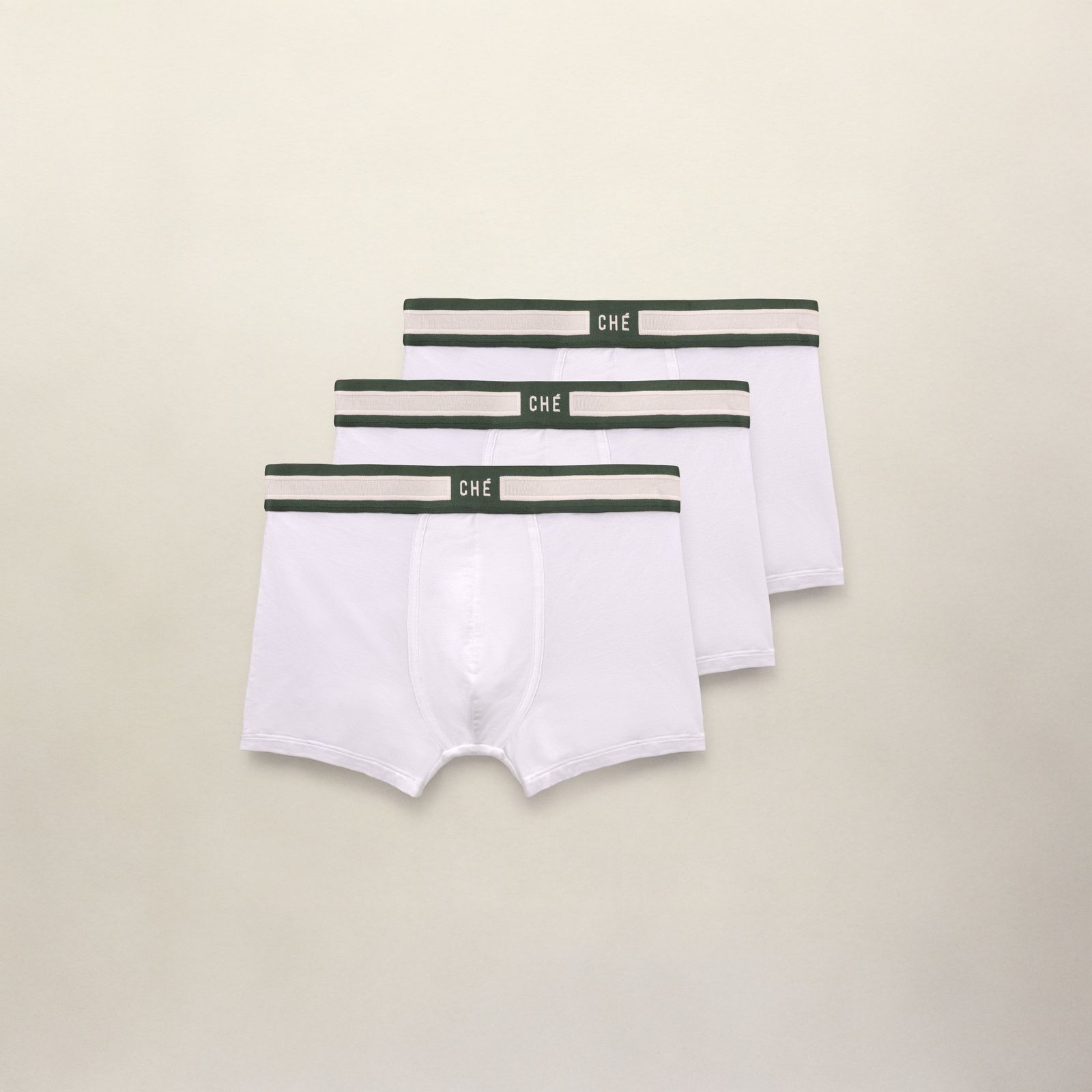 Signature Boxer Trunks 3 Pack - White/ Green