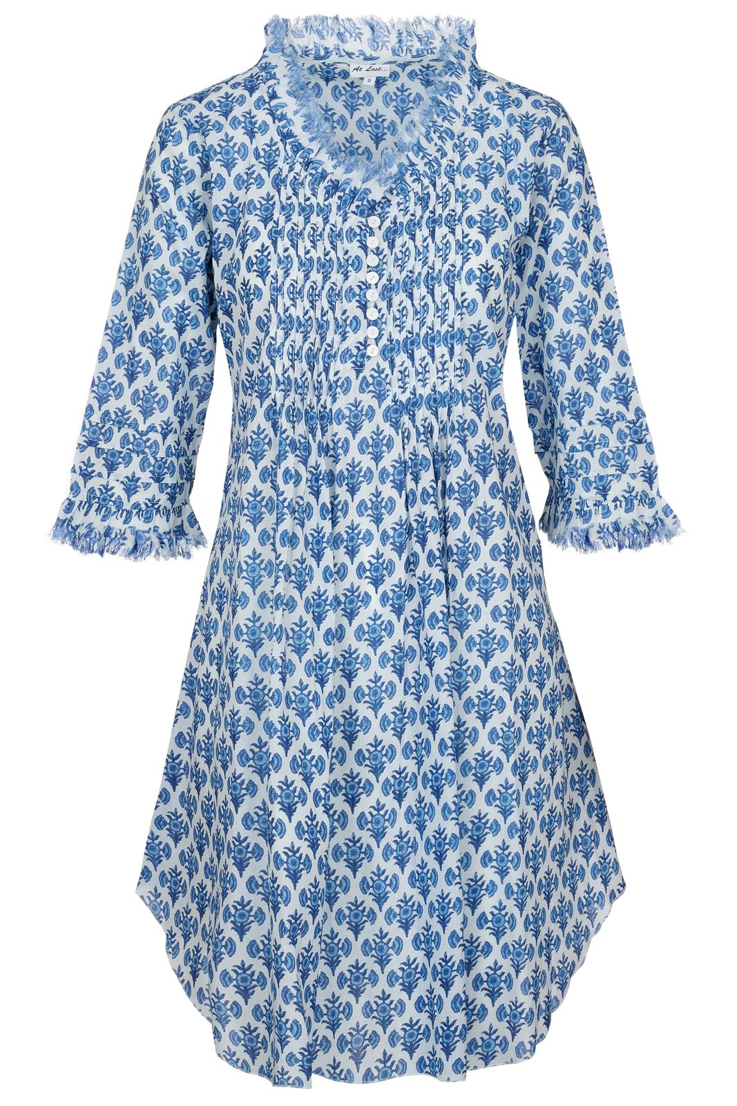 Annabel Cotton Tunic In Blue Thistle