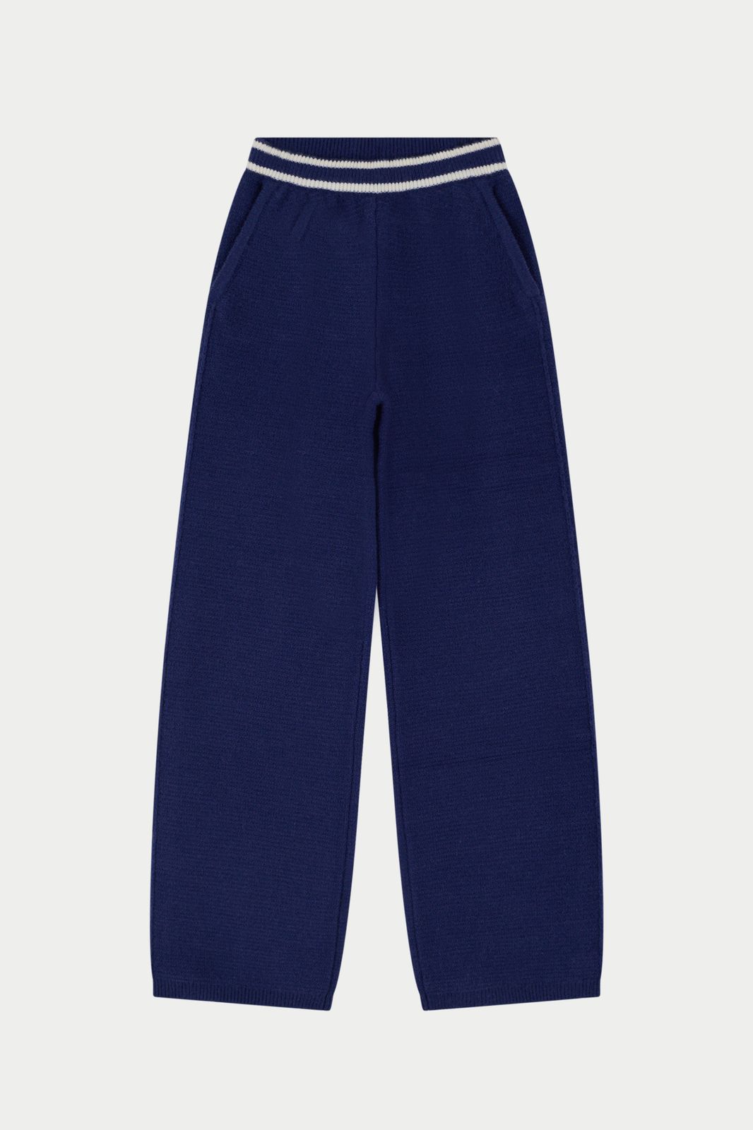 CONTRAST STRIPE KNITTED JOGGERS - NAVY