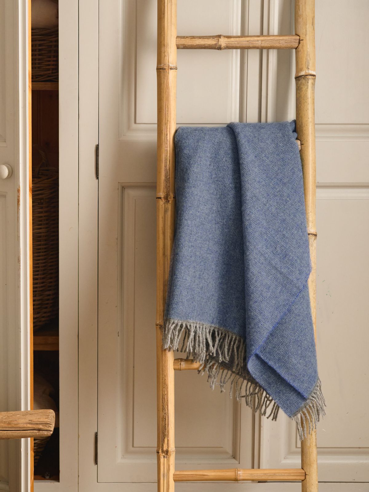The Fortrose Wool Throw - Cosy Periwinkle
