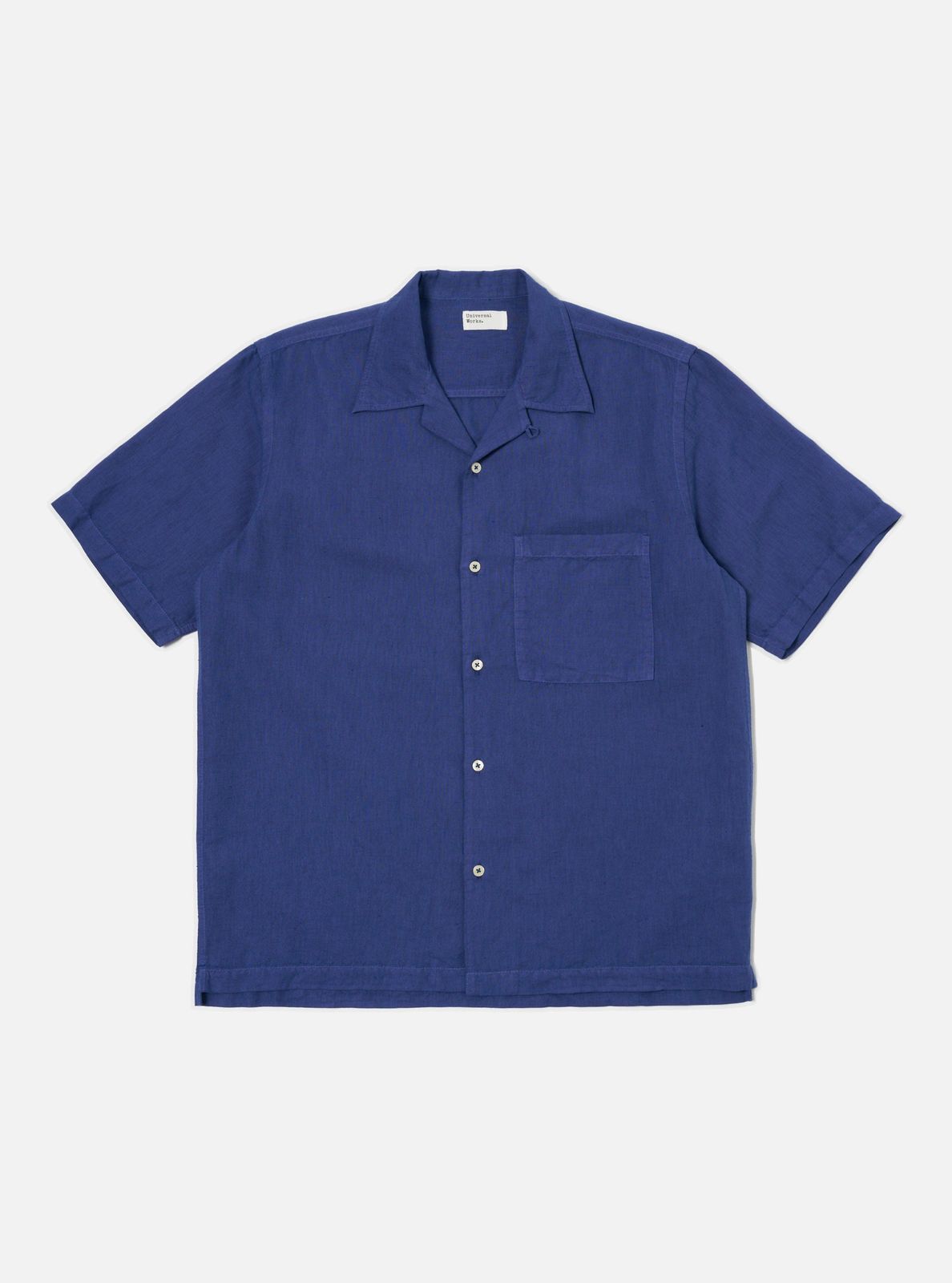 Blue Linen Cotton Shirting Camp Shirt