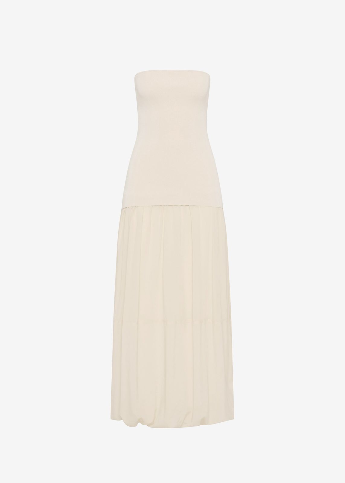 St. Agni Strapless Balloon Hem Dress - Porcelain