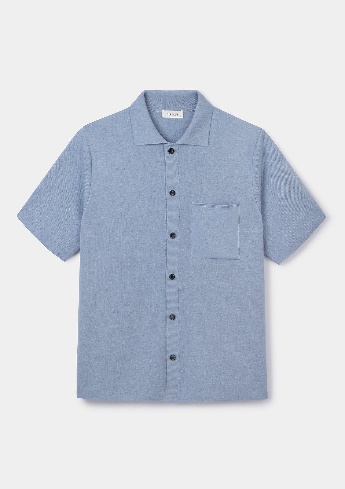 Light Denim Cotton Knit Polo