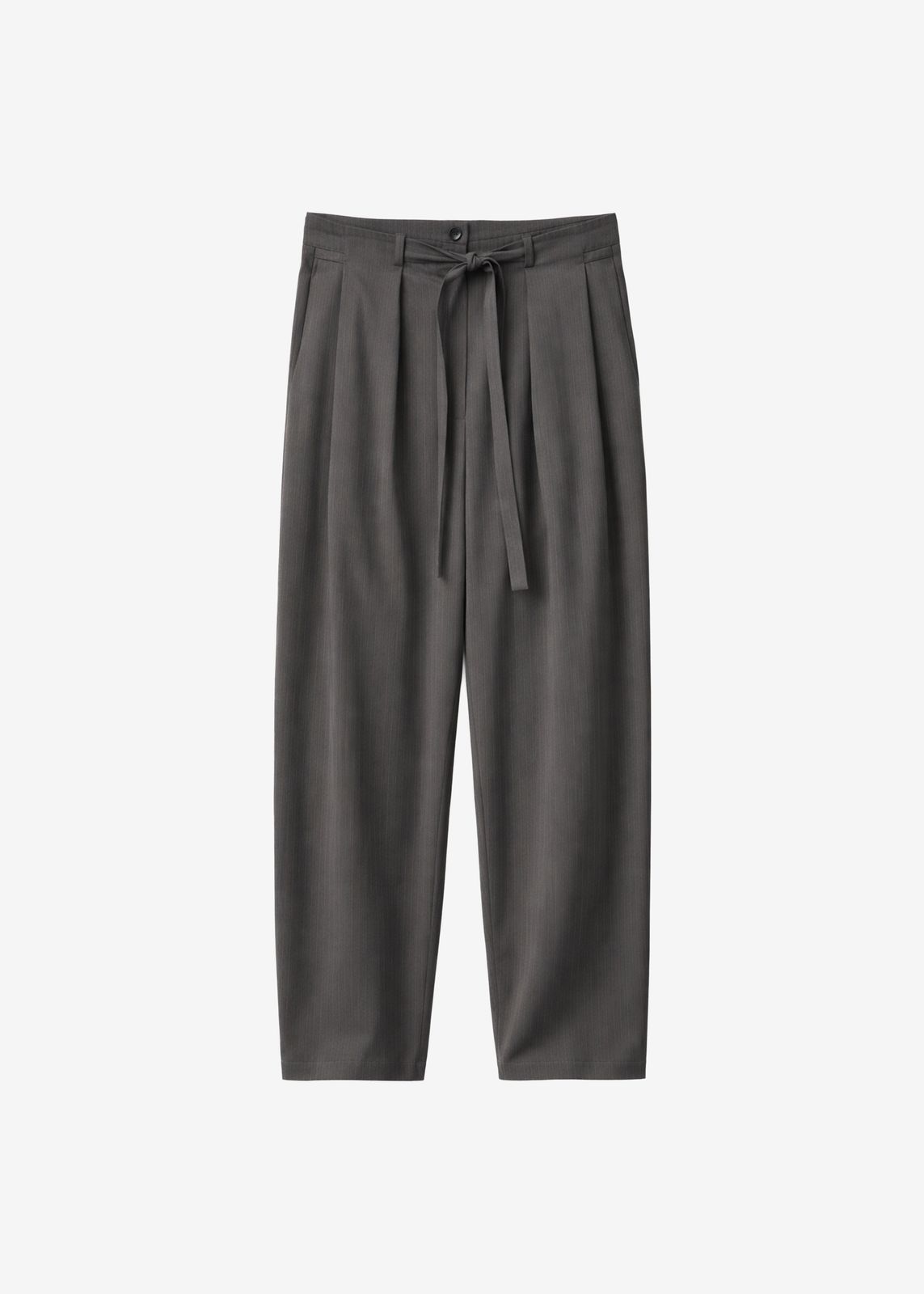 Loire Curved Pants - Charcoal Pinstripe