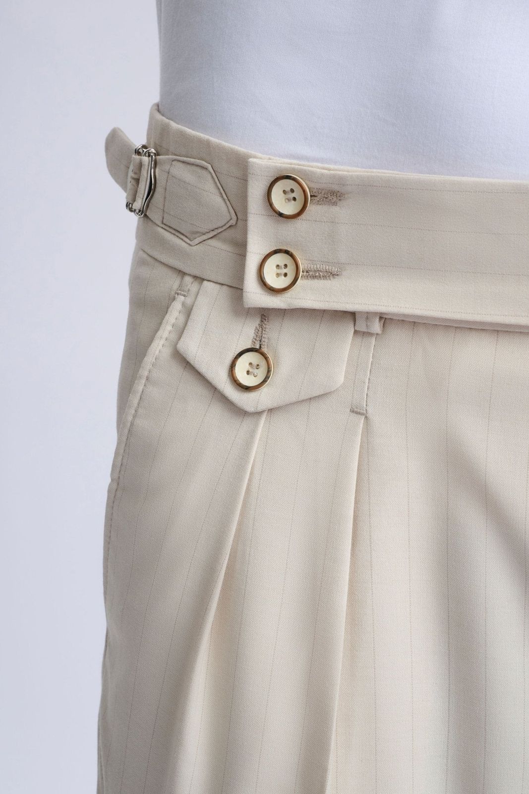 Fabrizio Beige Pinstripe Double-breasted Suit