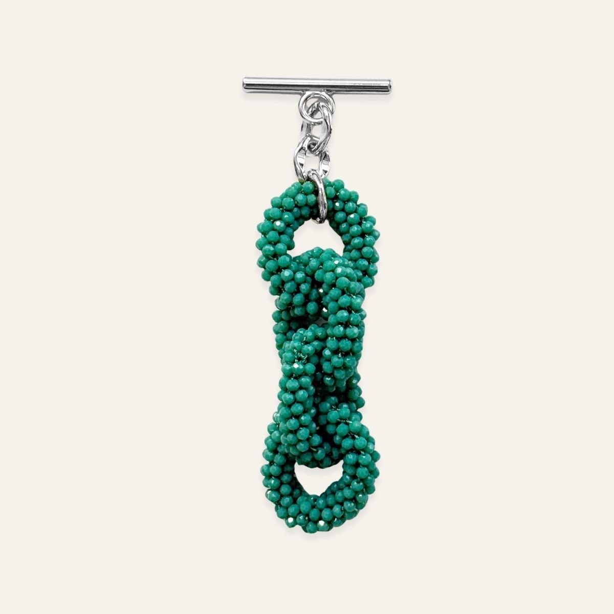 Kings Knot Tassel | Turquoise Sparkle with Silver hardware