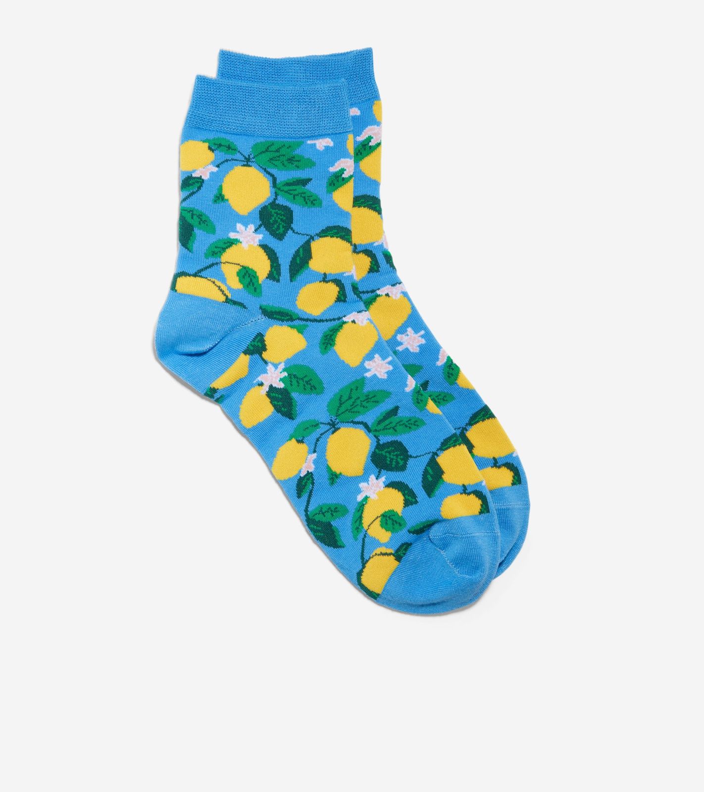 Women's Lemon Print Short Crew Sock