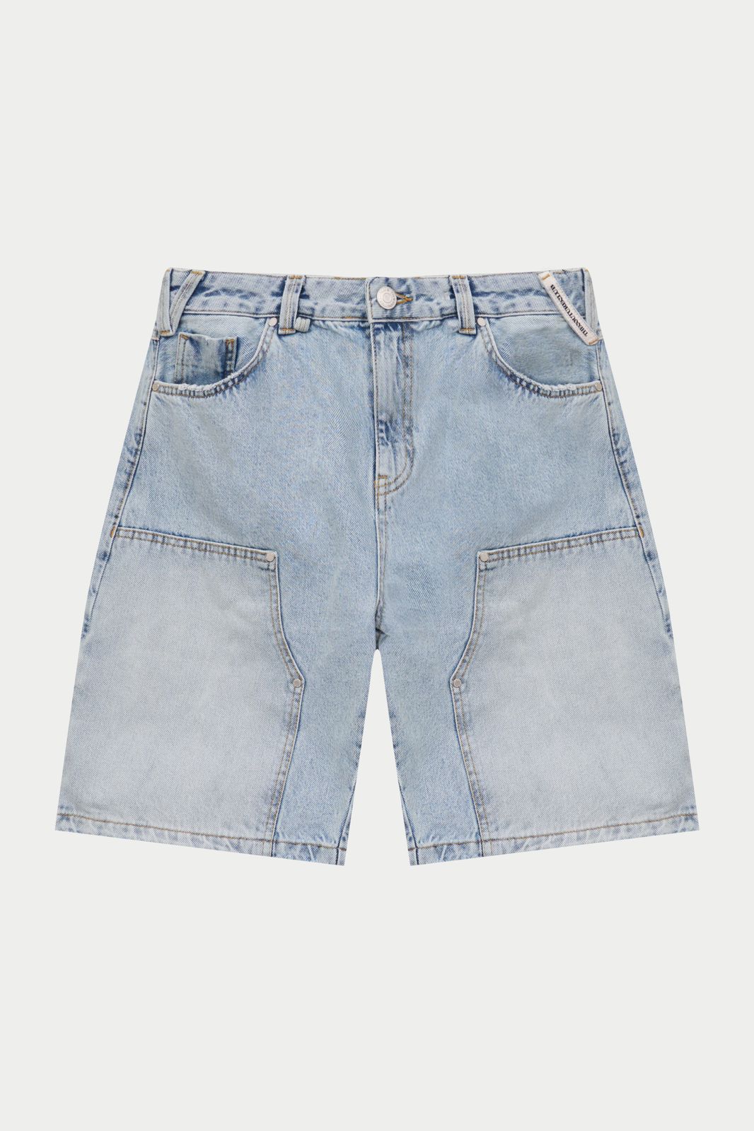 DENIM CARPENTER SHORTS - BLUE WASH