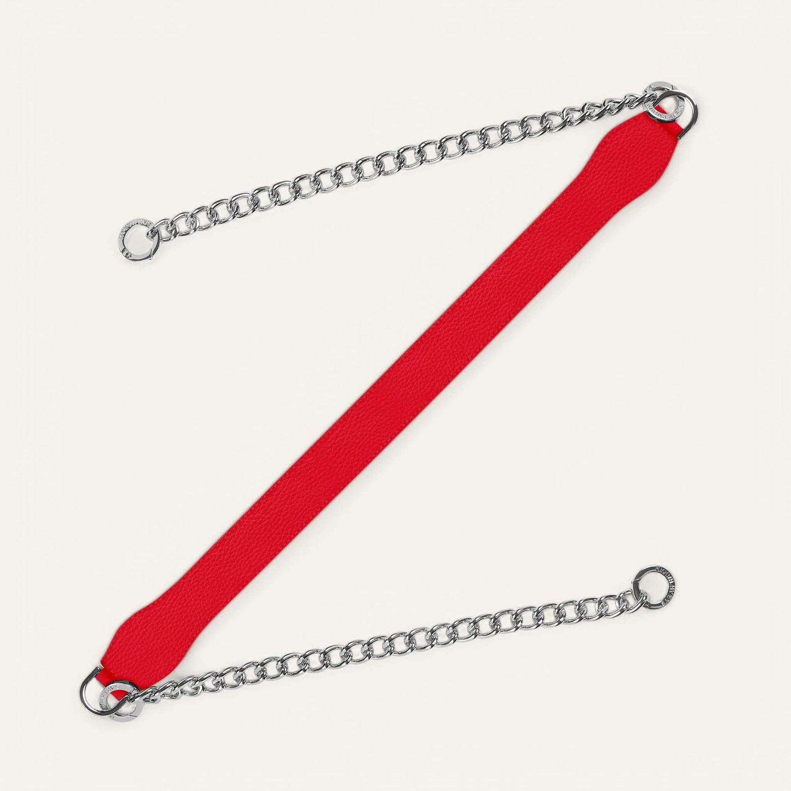 Gemini Strap | Dalmatian Pillarbox Red with Silver hardware