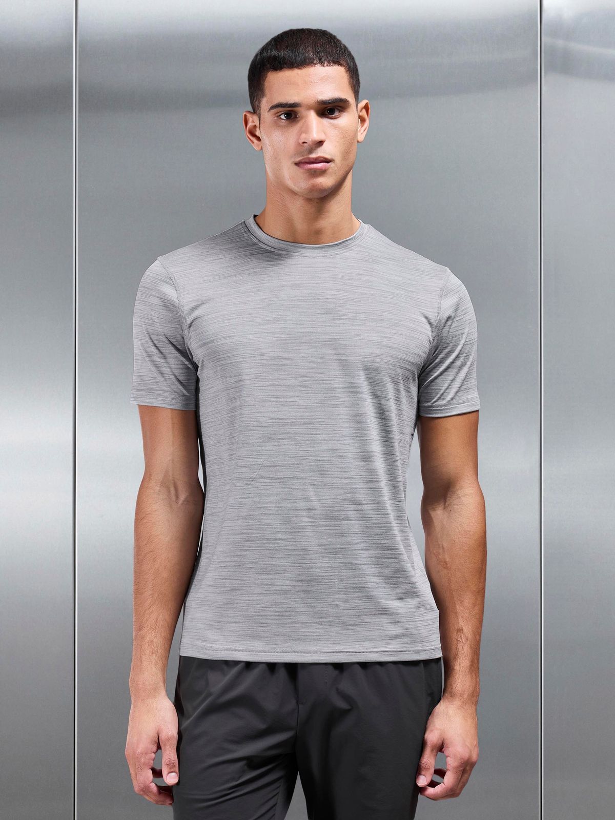 Space Dye Performance T-Shirt in Grey