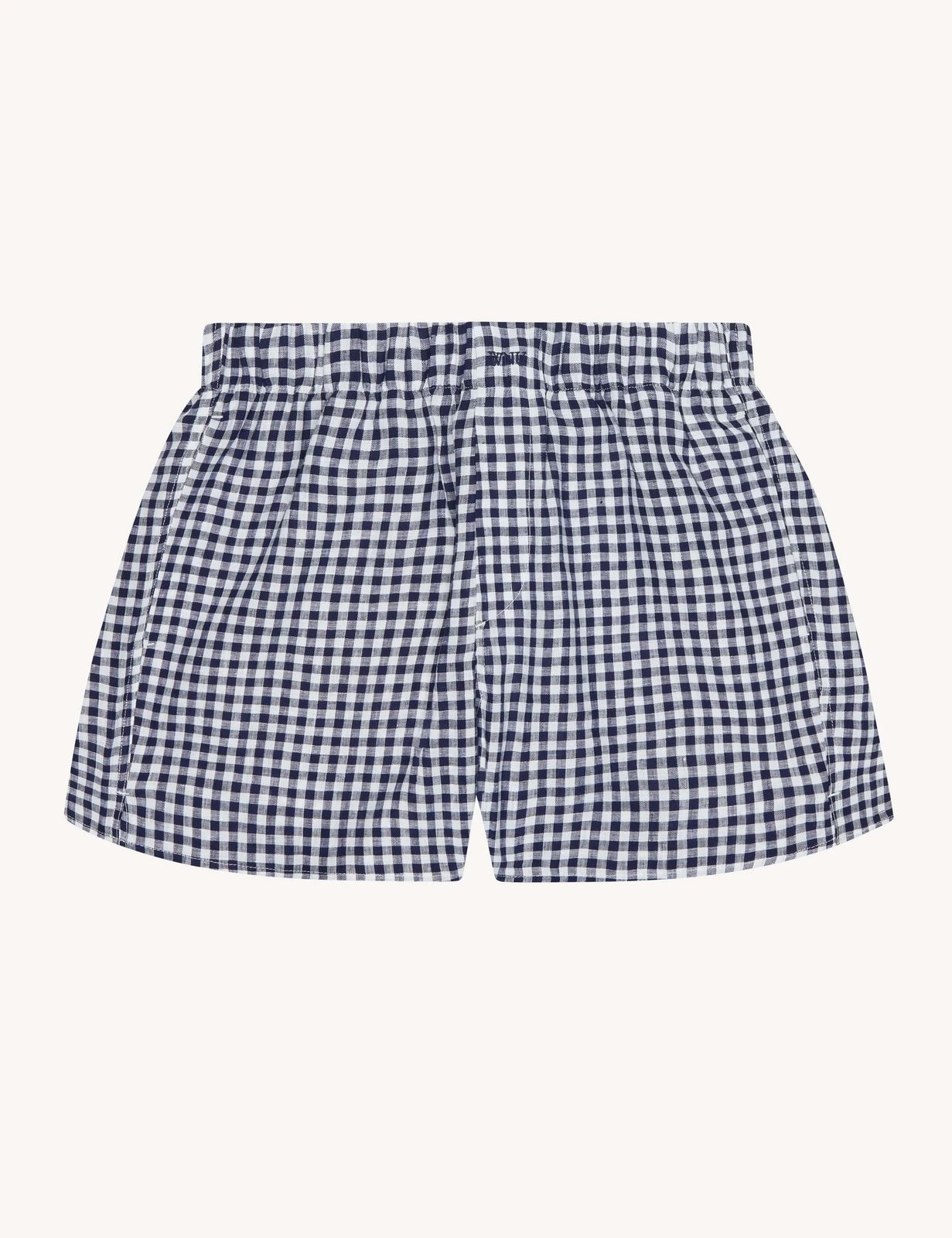 The Boxer: Linen, Navy Gingham