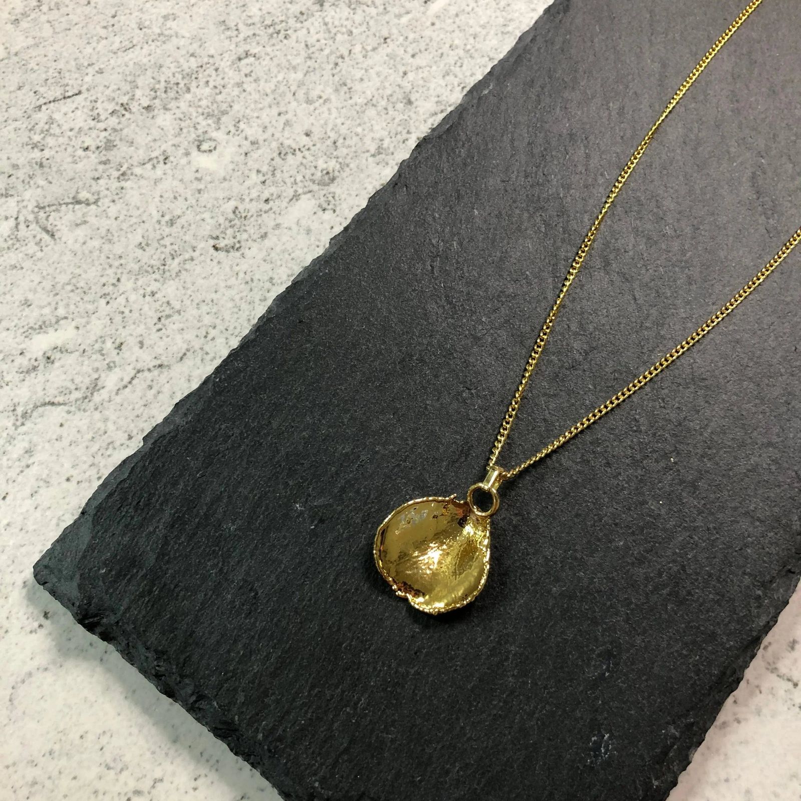Miniature Gold Rose Petal Pendant
