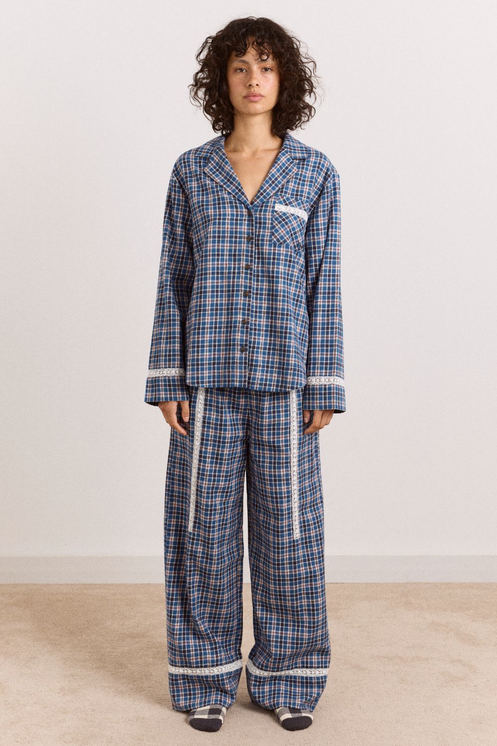 Hartle Flannel Pyjama Set  -  Boysie Blue Check