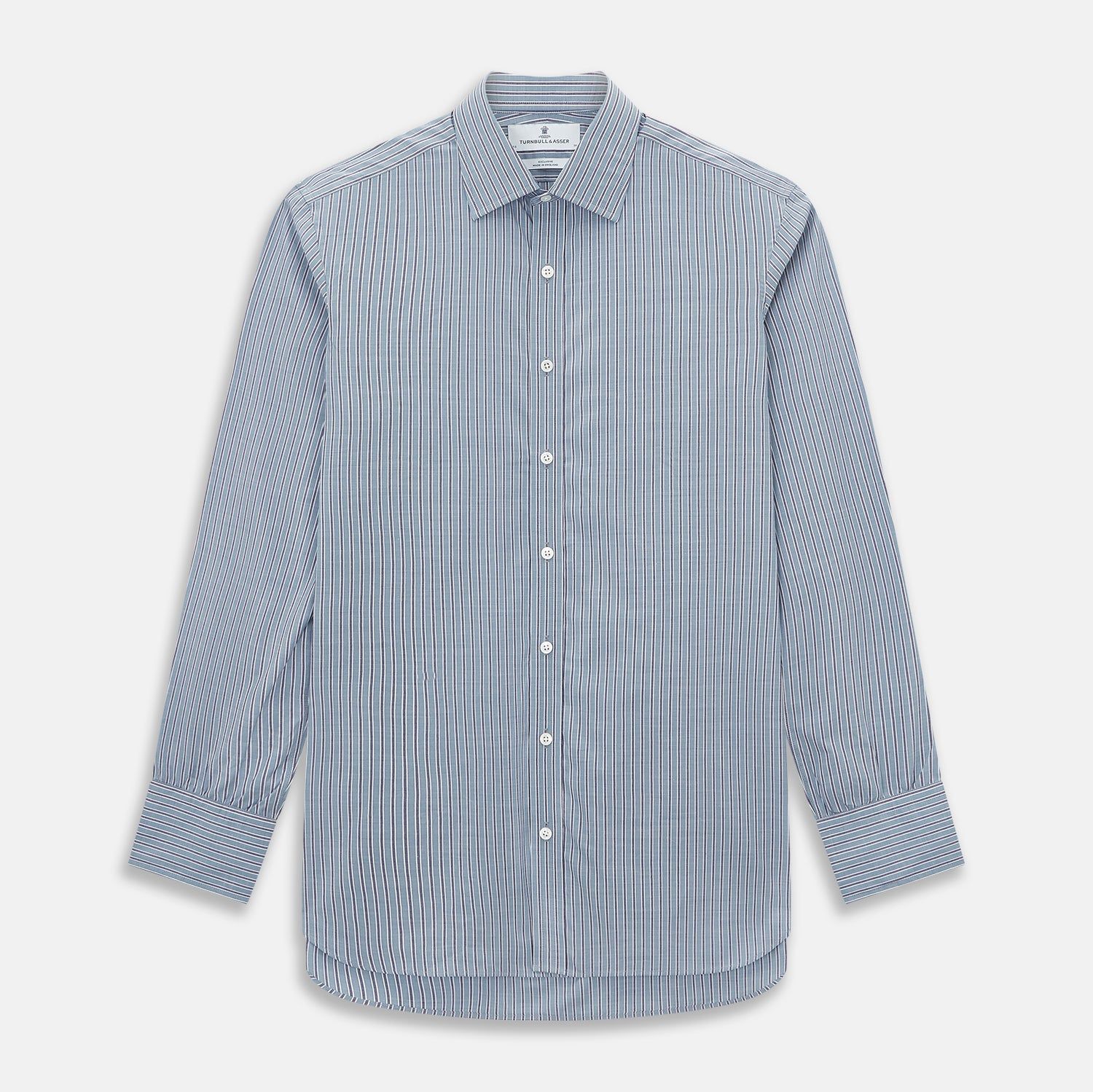 Steel Grey Ticking Stripe Mayfair Shirt