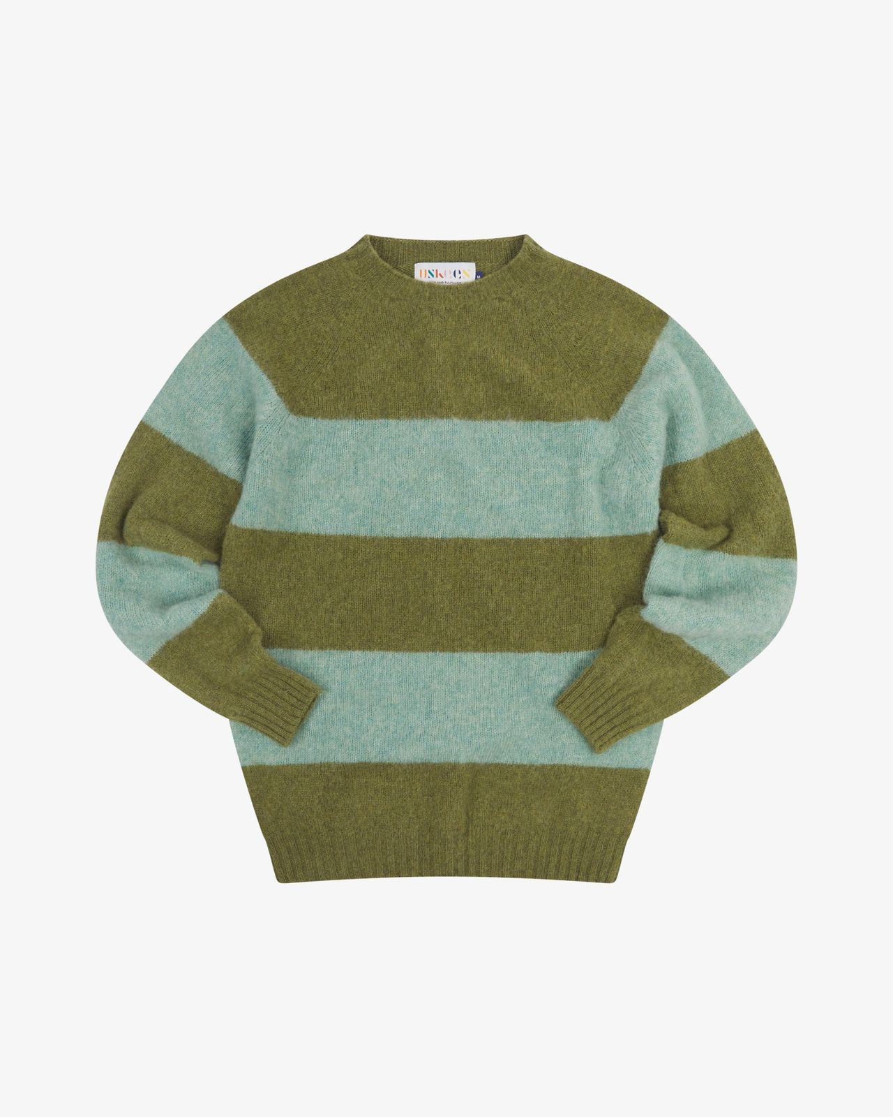 7043 St Agnes striped jumper - pistachio/powder blue