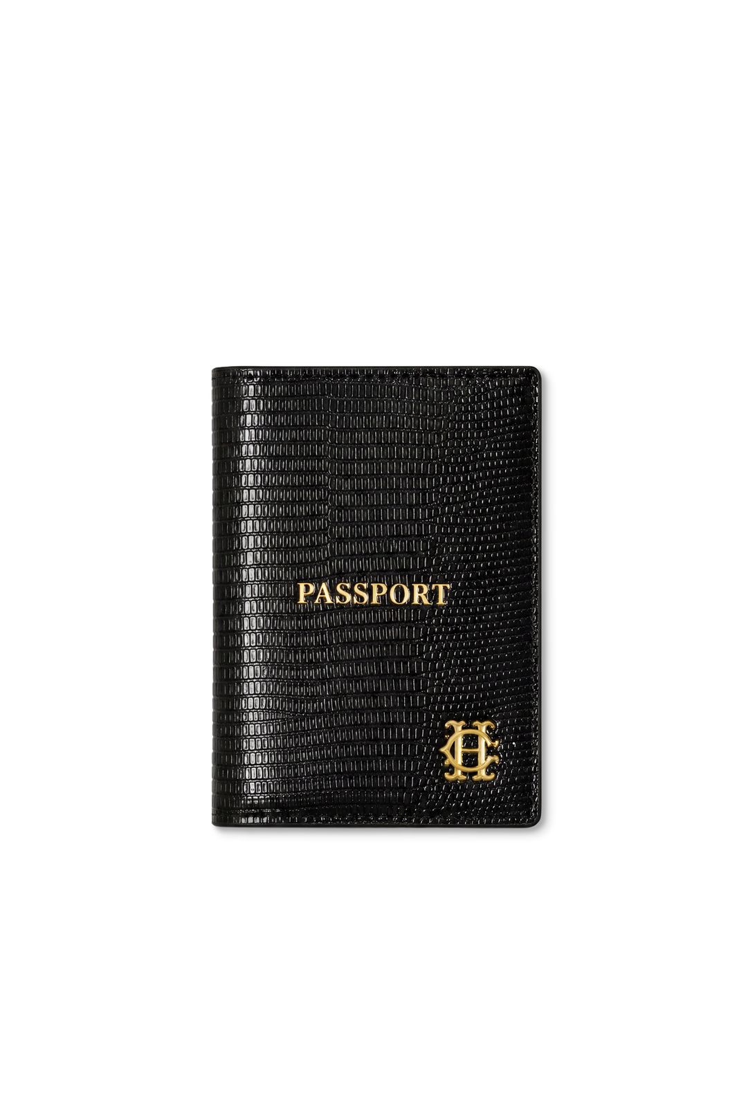 Passport Holder (Black Lizard)