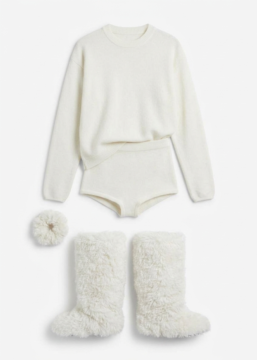 Bresica Knit Hot Pants - Ivory