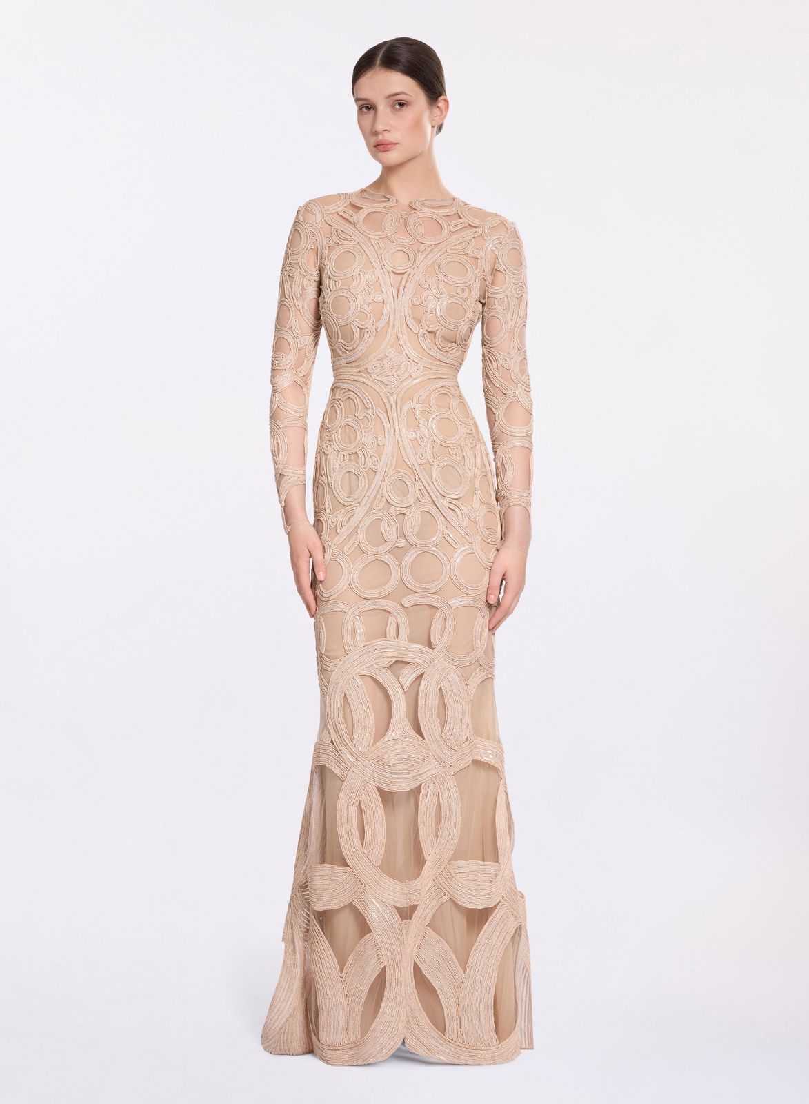 Sequin Embroidered Long Dress