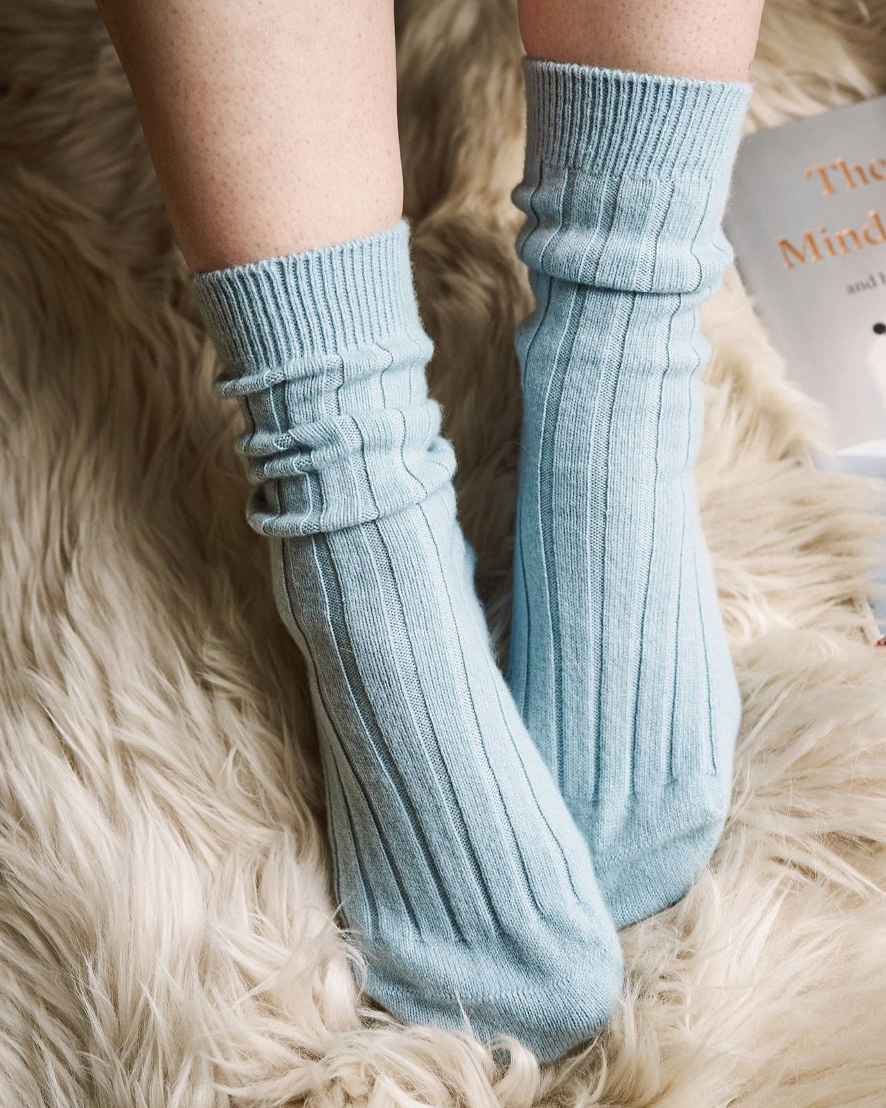 Men's Cashmere Bed Socks - Mineral
