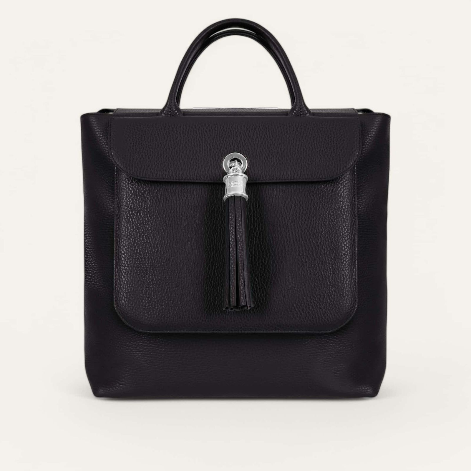 Poppy Backpack | Black with Silver hardware