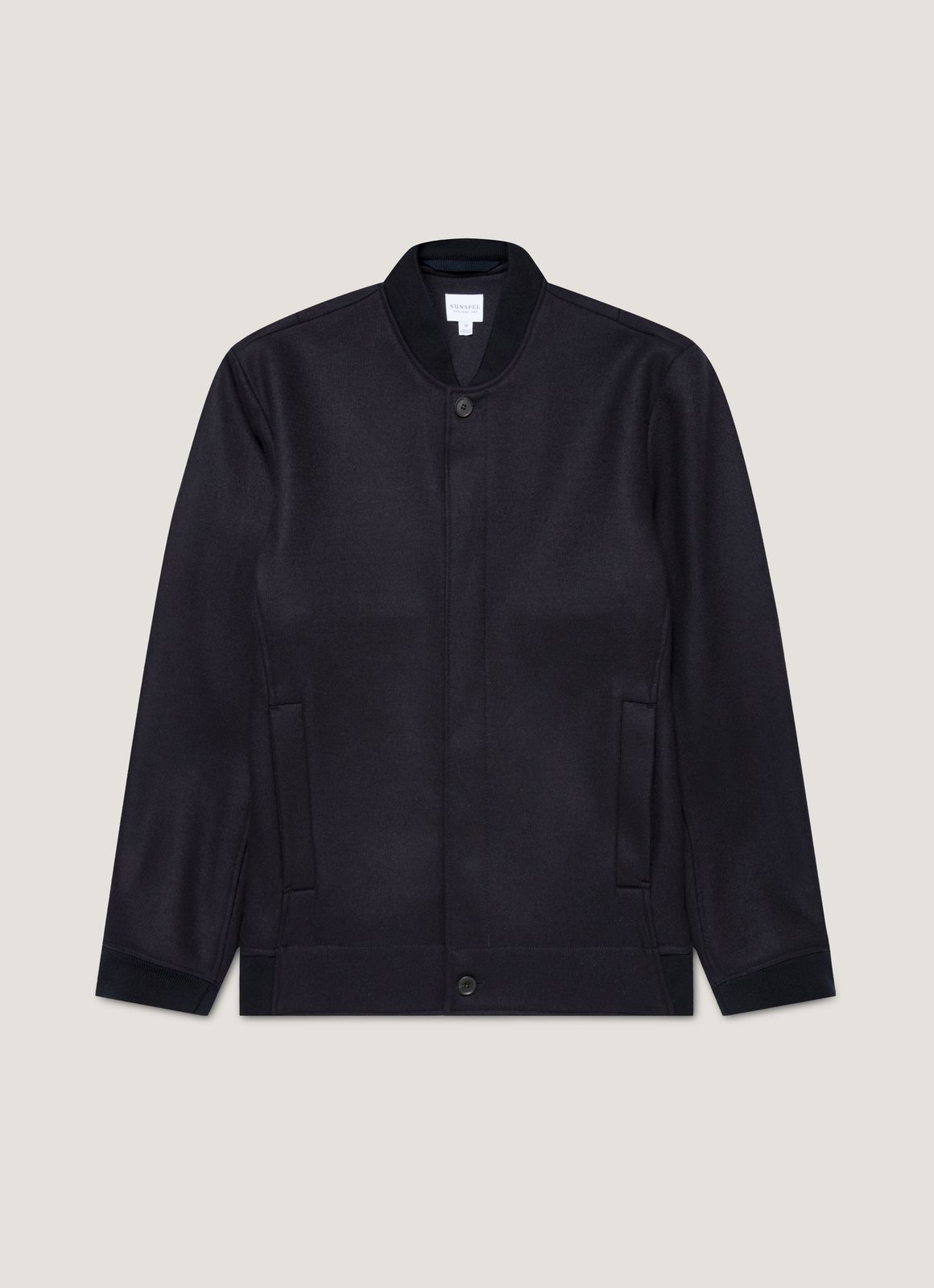 Men's Wool Bomber Jacket in Navy