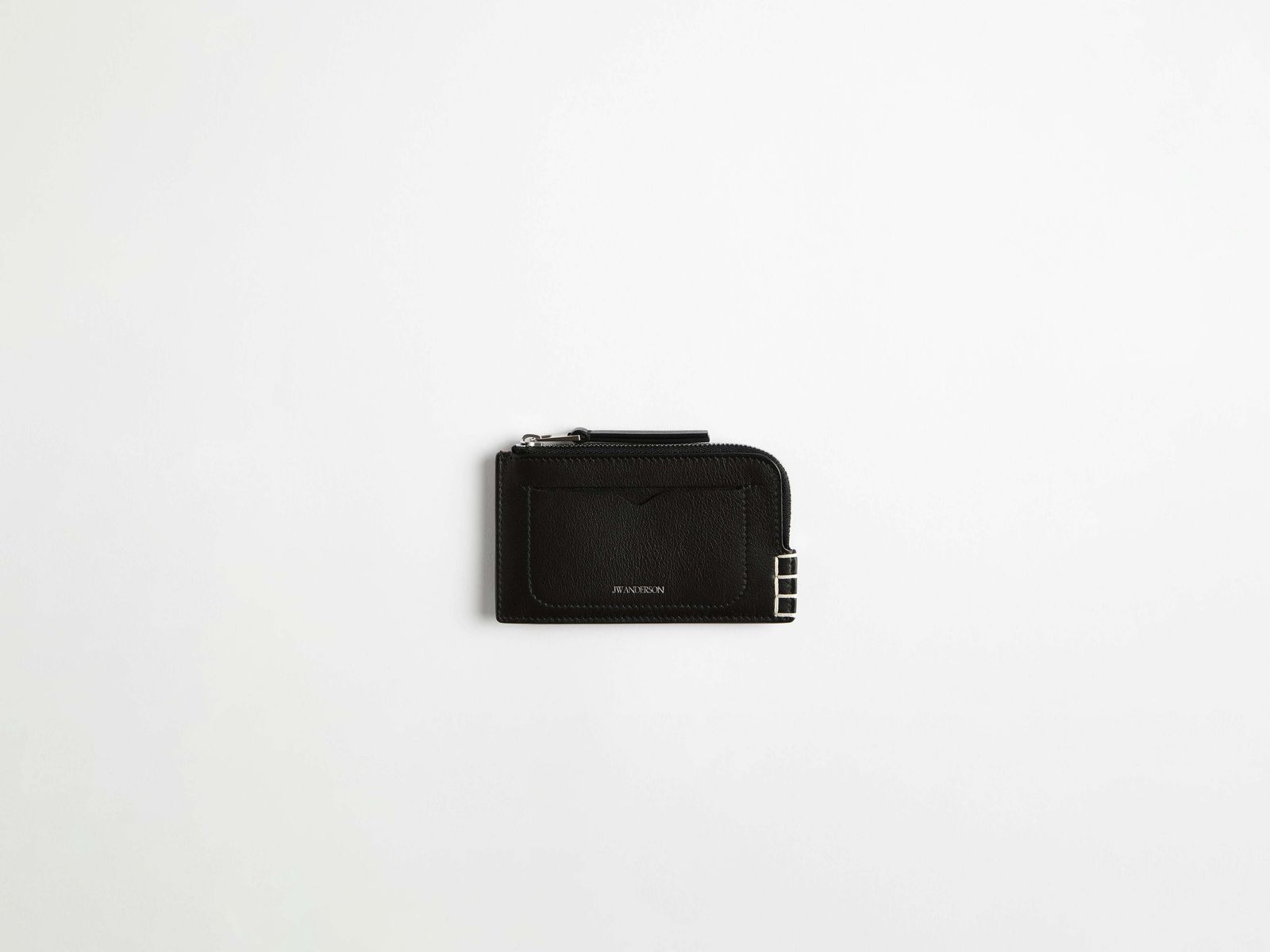 LEATHER LOAFER ZIP WALLET IN BLACK
