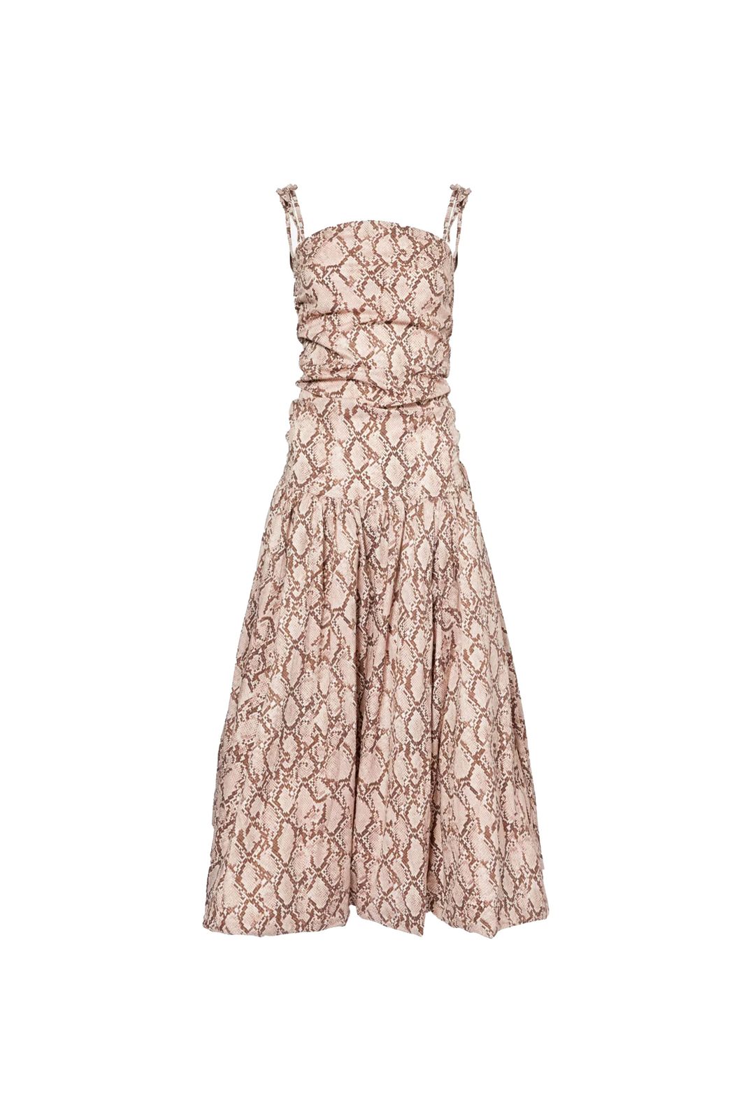 Alexa Rich Cotton Snake Print Puffball Dress