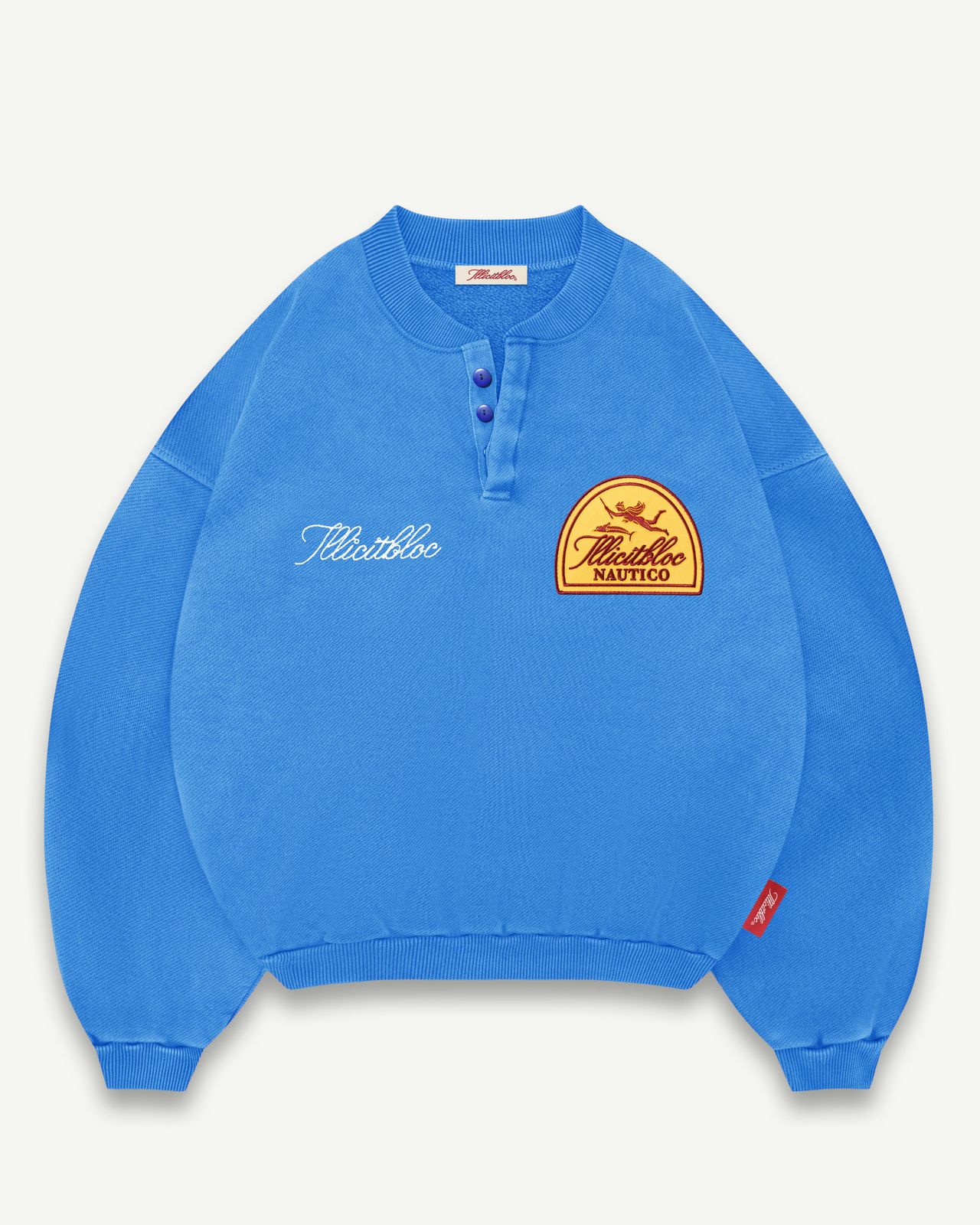 NAUTICO IRONWEAVE™ HENLEY CREWNECK - COBALT