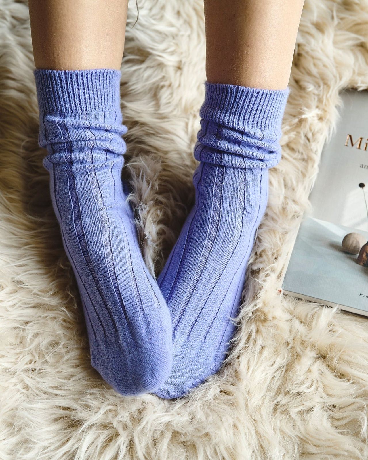 Women's Cashmere Bed Socks - Lilac