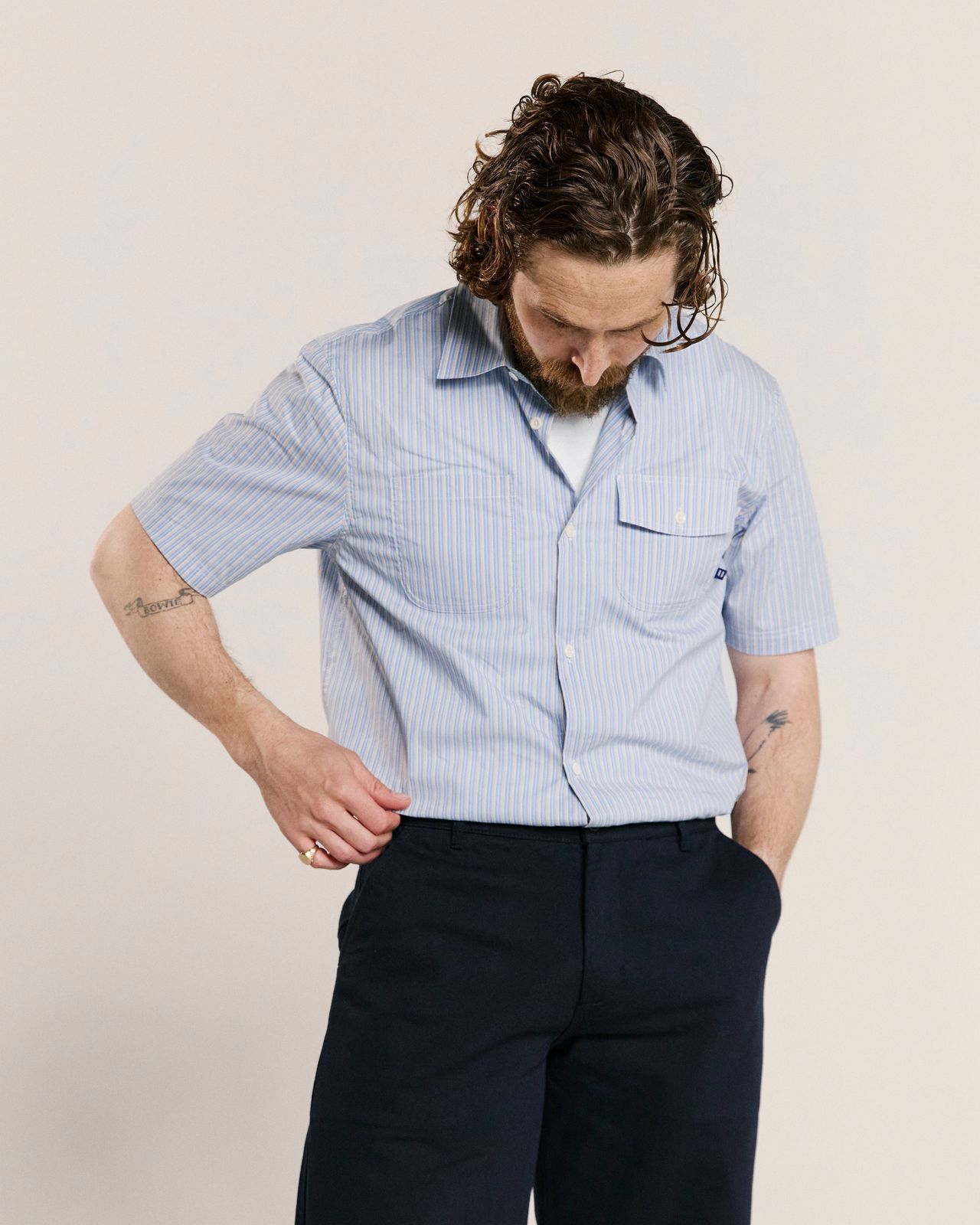 6007 Tasker shirt - blue gold blend