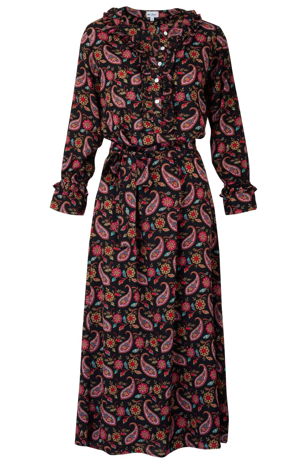 Meg Midi Dress In Black Paisley