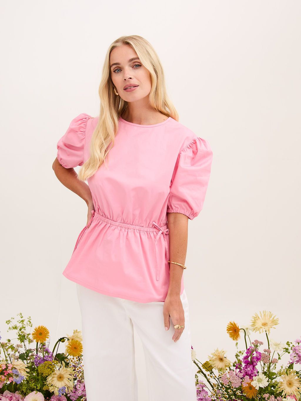 Farah Cotton Puff Sleeve Top